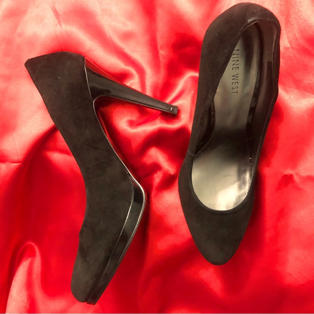 💥 Final Chance!!💥 Nine West Black Suede Platform Pump High Heel Shoes